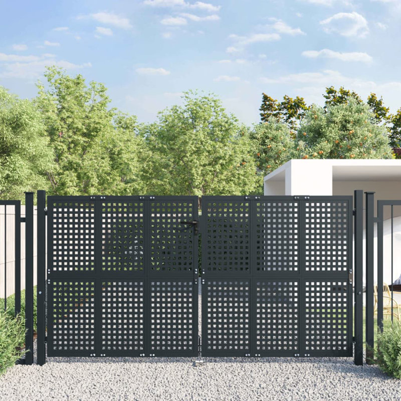 Ebern Designs Garden Gate Anthracite , 300cm H x 175cm W x 2.4cm D