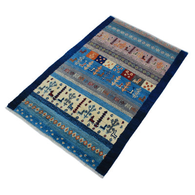 Tapis bleu unique 5 pi 4 po x 8 pi 3 po Lovre