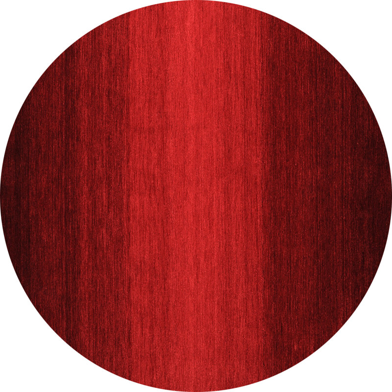 Tapis abstrait rouge tissé à la machine Deyona, Rond 3 pi