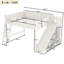 Grand lit mezzanine avec tablettes de rangement et garde-robe, lits mezzanine en bois massif avec glissières et échelles amovibles, aucune boîte à ressorts nécessaire (protection par brevet)-2067236608