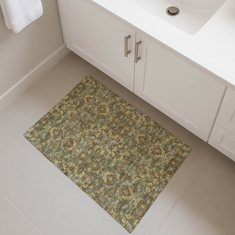 Machine Washable Indoor/Outdoor Chantille ACN2634 Global Rug, 1'8" x 2'6", Olive