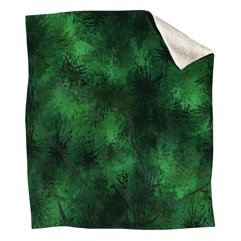 Green Abstract Splatter Blankets, 60in W x 80in H