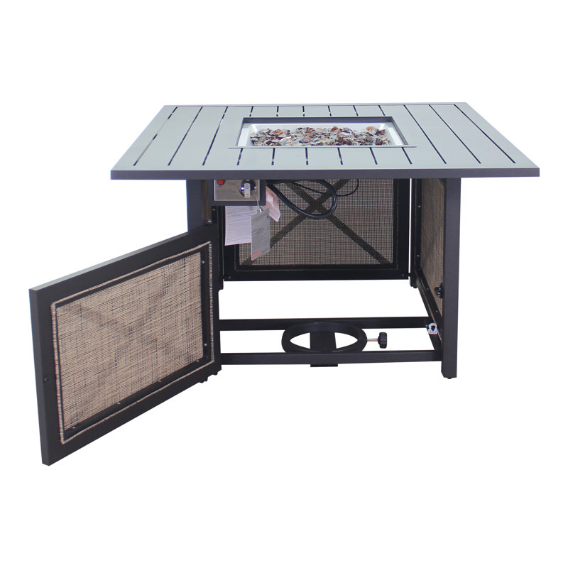 Java Wicker and Aluminum 4-Person Outdoor Fire Pit Set
