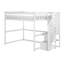 Lit mezzanine double classique + escalier, blanc-569056693