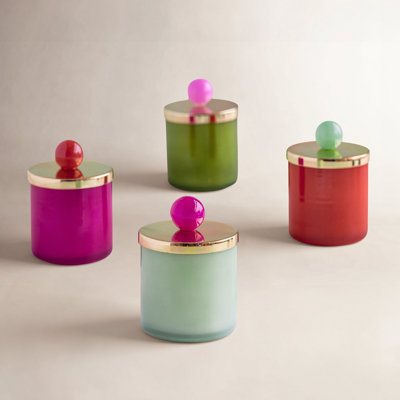 Candle Couturier, Holiday, Sm, 4 Asst, Lidded Scented Candle, Gift Box, Glass/Metal, 12oz, 5.5"