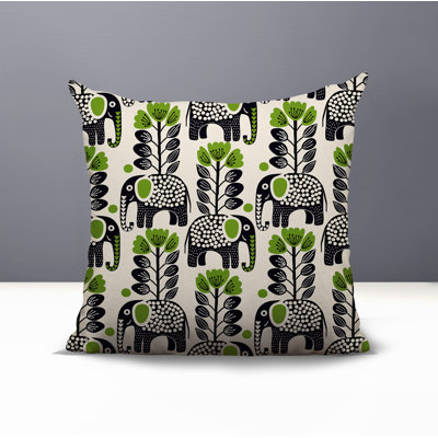 Vance Elephant Reversible Indoor/Outdoor Square Pillow