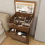 Bureau de coiffeuse 3 en 1 avec miroir éclairé et tabouret, table de maquillage à plateau rabattable, rangement compact pour la chambre et la salle de bain-779601279