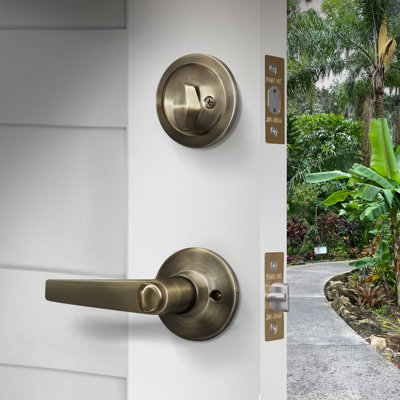 Levers With Deadbolt Reversible Entry Set