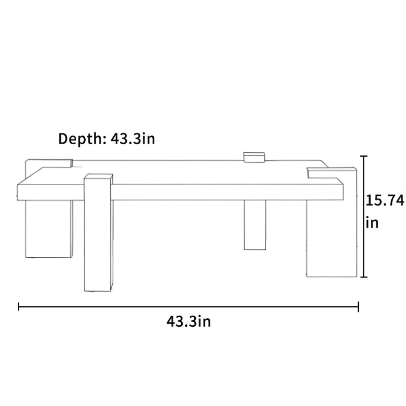 Simple Style Coffee Table with Spacious