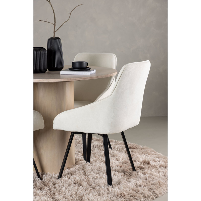 Octaviea 4 - Person Dining Set, Beige, White, Beige