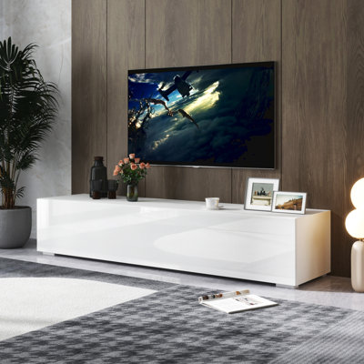 Console de télévision murale avec beaucoup de rangement - Blanc pour étagère de salon