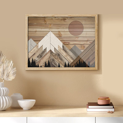 «Panneau de bois enneigé, forêt enneigée» sur papier