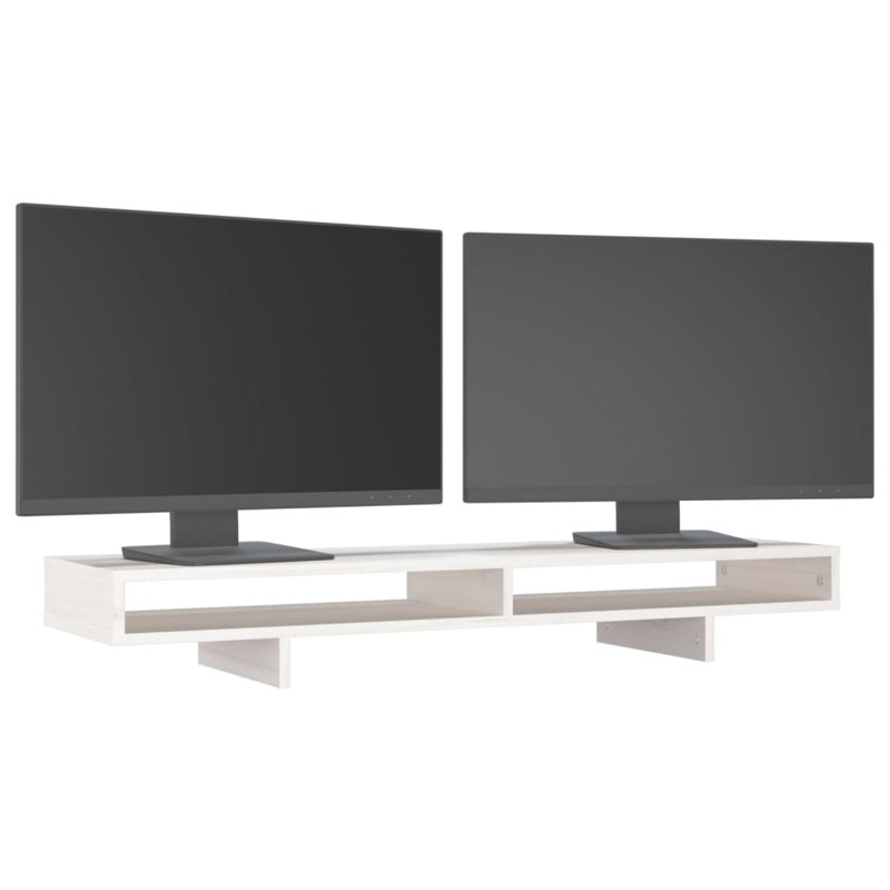 Lakeida Wood Monitor Stand, White