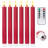 Fluted Ribbed Grooved LED Flameless Taper Candles, Remote, On/Off Button, Battery Operated, 6 Pack-291467189
