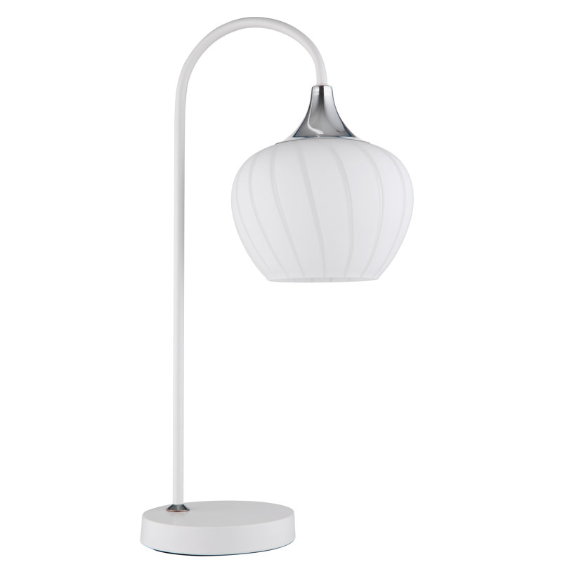 Amylee Metal Table Lamp, White, White