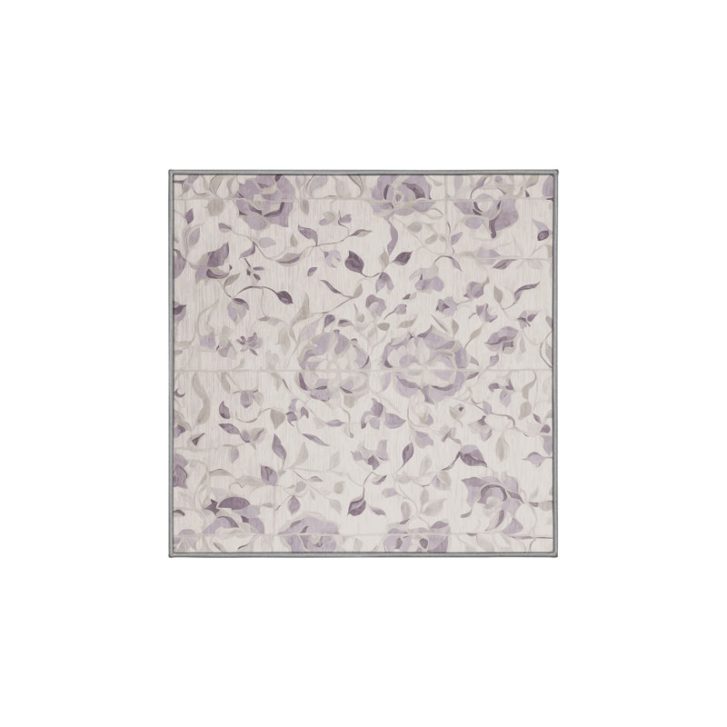 Machine Washable Gray Area Rug, Square 8'
