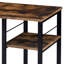 Bureau d'écriture moderne rustique en chêne vieilli et noir avec 2 configurations de tablettes