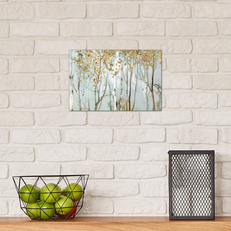 Birch In The Fog Ii by Allison Pearce - Painting on Canvas, No Frame, 66.04 cm H x 45.72 cm W x 3.175 cm D