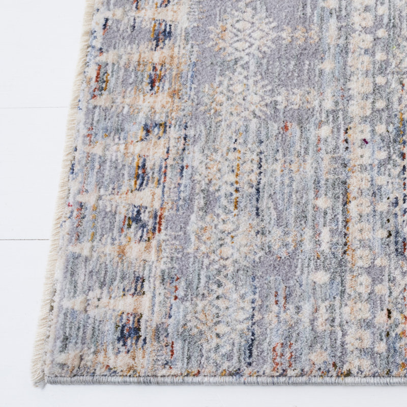 Hand-Knotted Silver & Green Square Synthetic Area Rug - 79"x79"