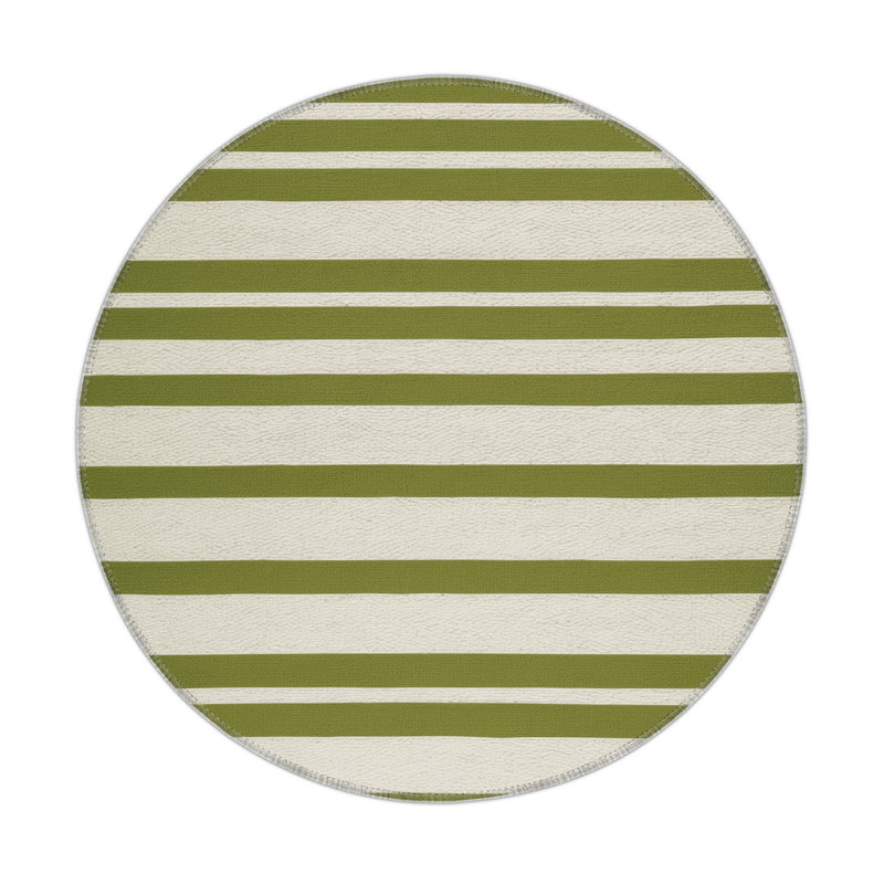 Tapis intérieur / extérieur beige HorizontalStripes, Rond 5 pi
