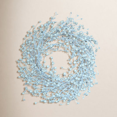 24" Faux Winter Christmas Front Door Berry Wreath