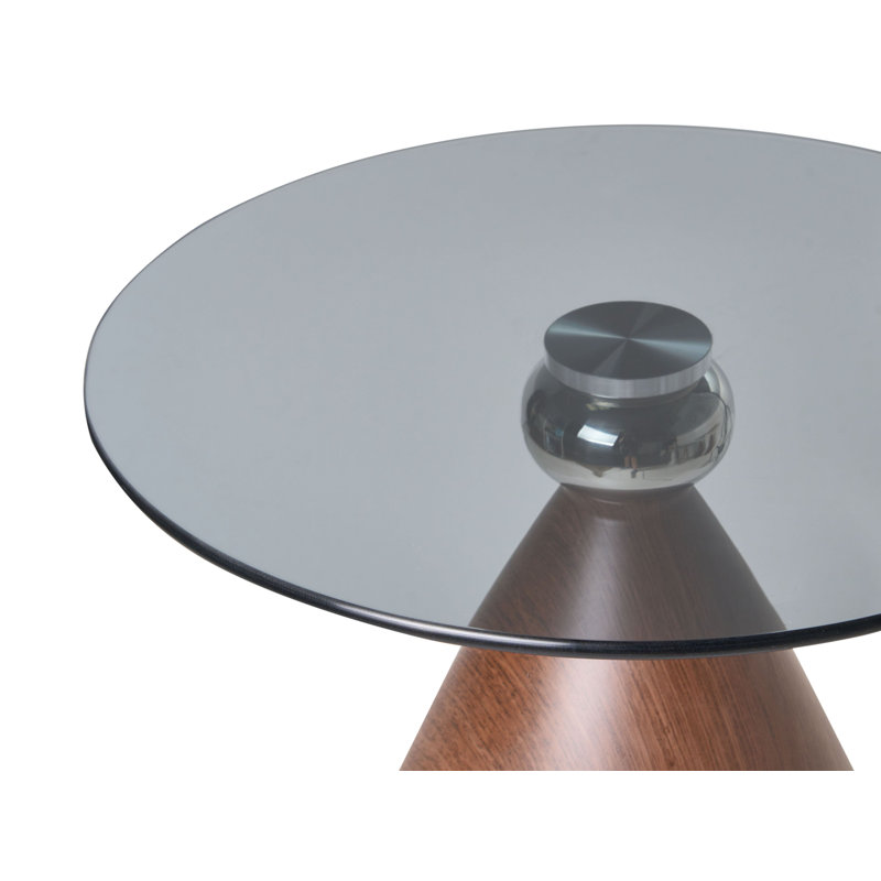 Pedestal End Table, Black