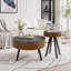 Table basse sculptée ronde avec rangement-334203845-334203851