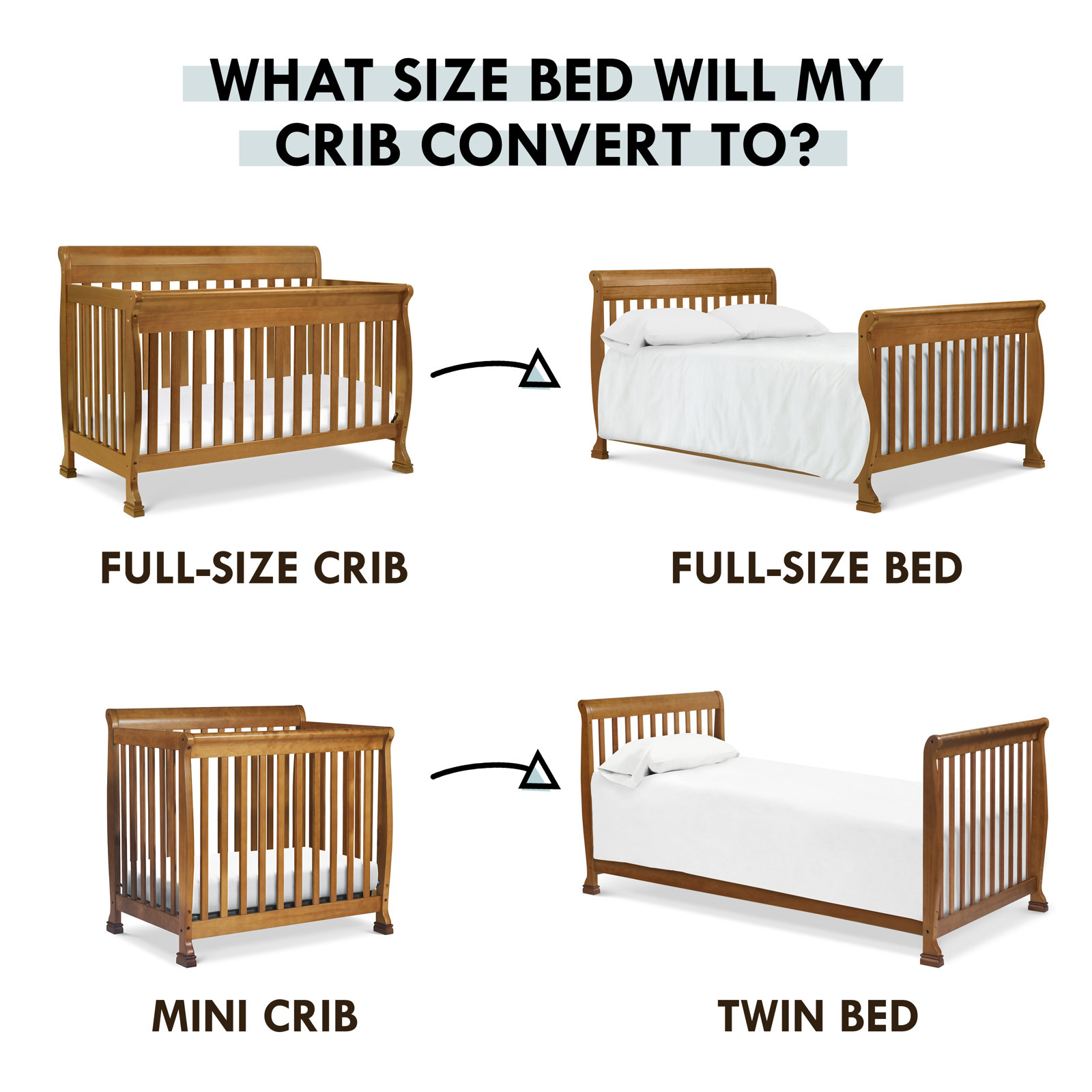 Twin Bed Conversion Rails, Espresso