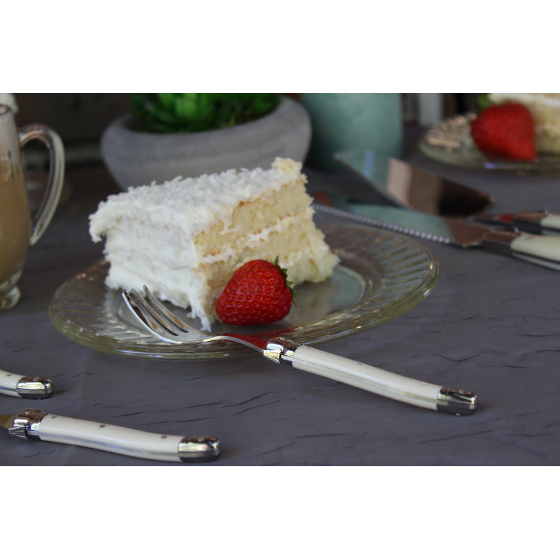 Laguiole Stainless Steel Dessert Fork, White