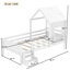 Charmant lit simple avec design multifonctionnel, bois massif, pour enfants