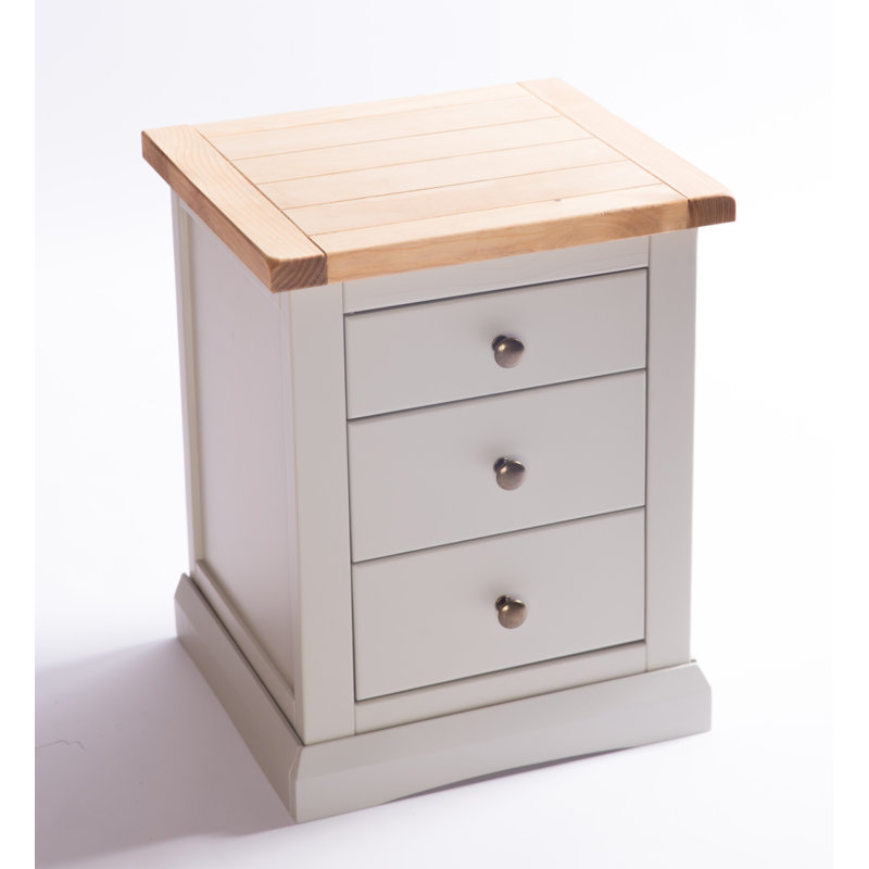 Tiberius 45cm W Solid + Manufactured Wood Bedside Table