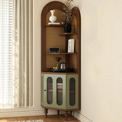 Buffet décoratif rétro en bois manufacturé brun-noisette
