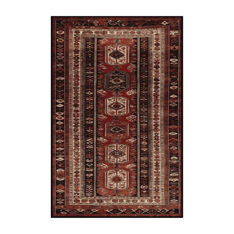 Machine Washable Turkish Brown Area Rug, Rectangle 2' x 3'