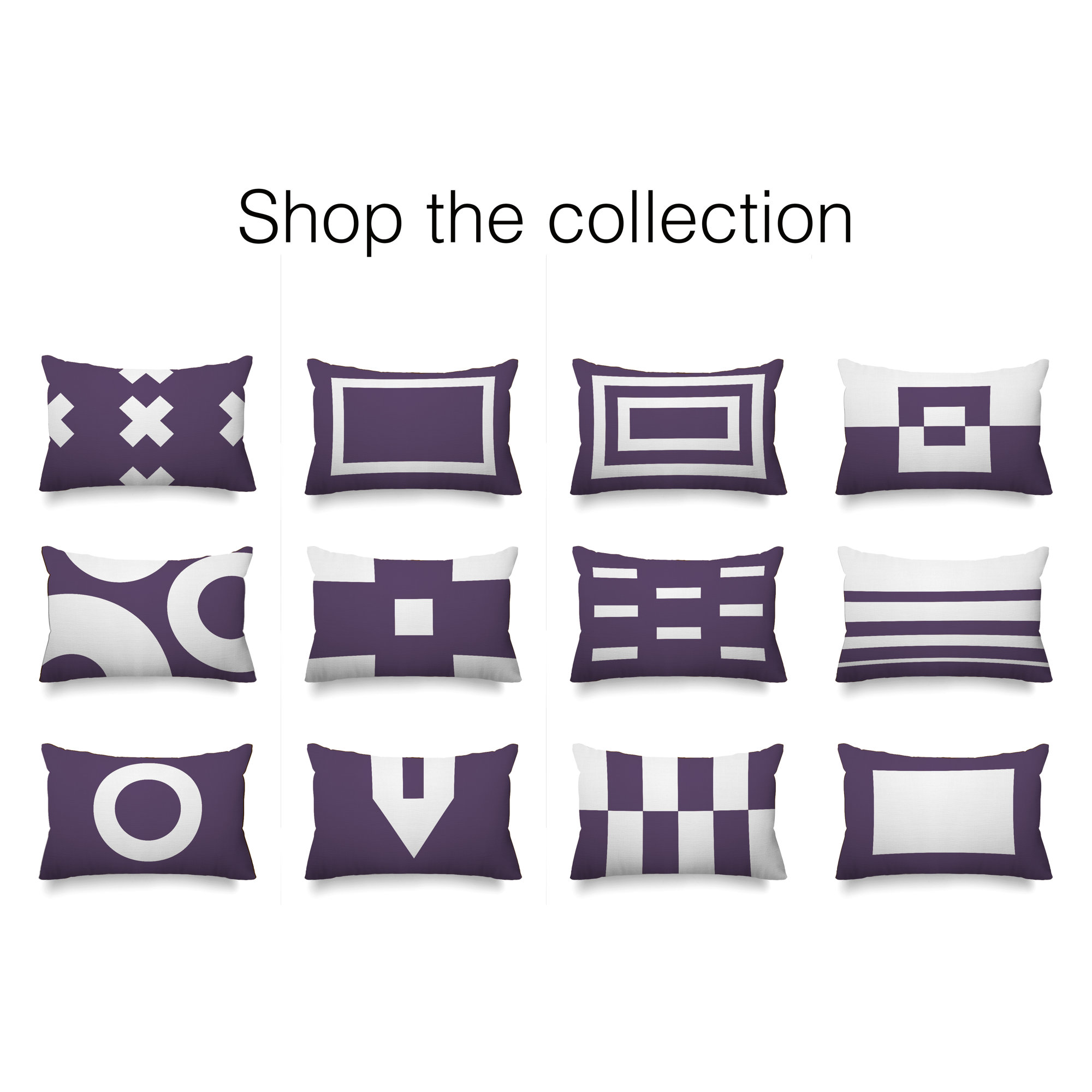 Luella Geometric Indoor/Outdoor Lumbar Throw Pillow, Purple
