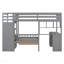 Lit superposé double au-dessus de simple avec bureau, tiroirs et tablettes, gris-1437512386