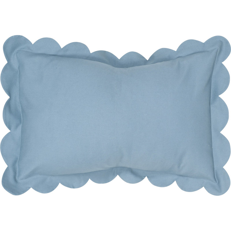 Coussin lombaire en coton géométrique Circee, Bleu Wedgewood