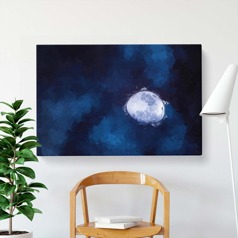 Shadow Moon In Abstract - Wrapped Canvas, 50cm H x 76cm W x 3cm D