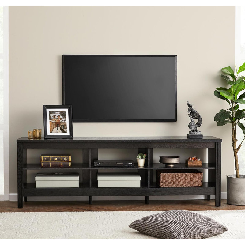 Ashae Unfinished TV Stand for TVs up to 78", Antique Black