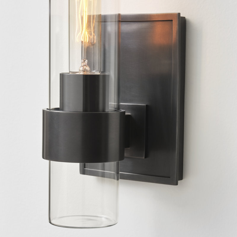Ian K. Fowler Presidio Outdoor Sconce, Polished Nickel, 14" H x 4.75" W x 4.75" D