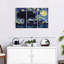 «Elephant Family Starry Night», reproduction sur toile-92760964
