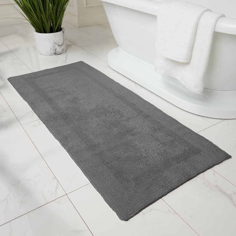 Tapis pour salle de bain Edilio, L 24 po x L 60 po, Gris