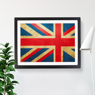 Vintage Union Jack Flag Vol.4 - Framed Print