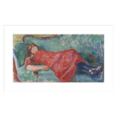 «On the sofa» par Edvard Munch - impression giclée sur cadre