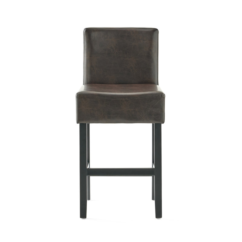 Ensemble de 2 tabourets de bar à hauteur de comptoir en cuir reconstitué 26 "Portman