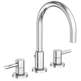 East Linear Widespread Bathroom Faucet with Drain Assembly