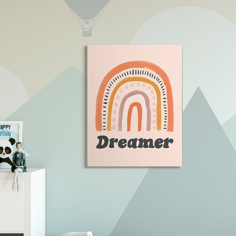 Dreamer Sentiment, fantaisie, arc-en-ciel, orange, rose, Toile tendue, H 48 po x l 36 po