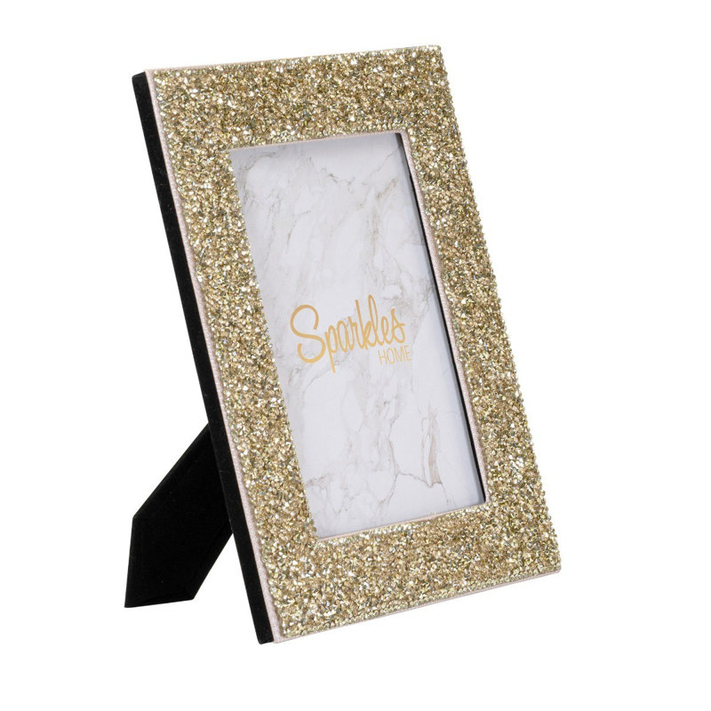  Sparkles Home | Luminous Rhinestone Picture Frame | Single Photo | Glittering Home Decor, Gold, 8" W x 10" H