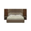 Lit en microfibre brun et beige Marcelino