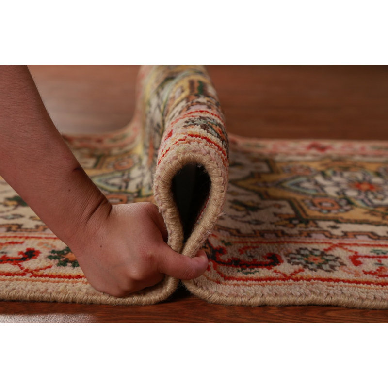 Geometric Wool Traditional Oriental Runner Rug 3x8