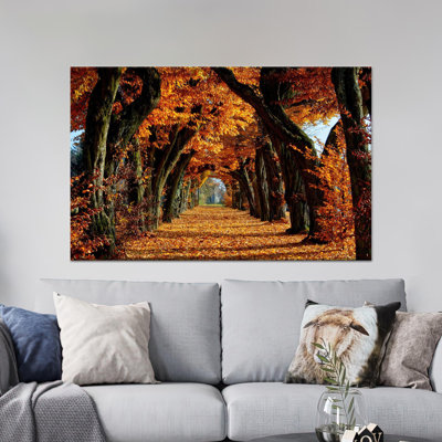 Arbre d'automne, art mural sur toile, verre imprimé élégant